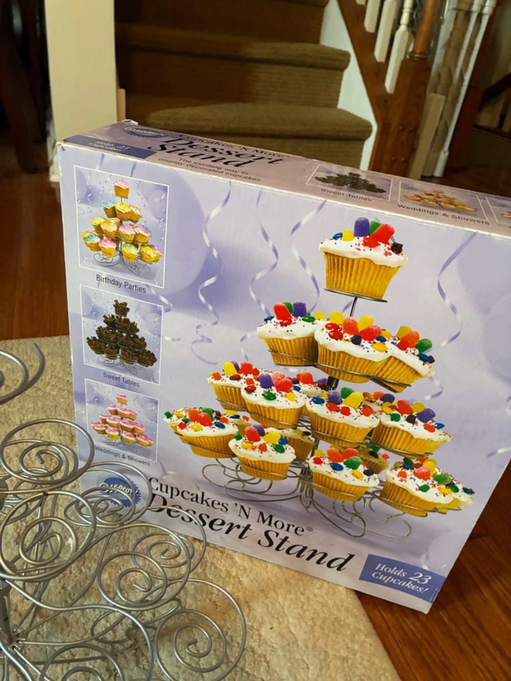 NWT Wilton Silver Metal Multi-Tier Cupcake Stand